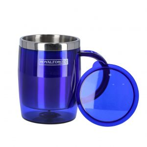 Royalford 14Oz Double Wall Travel Mug - Stainless Steel - Blue