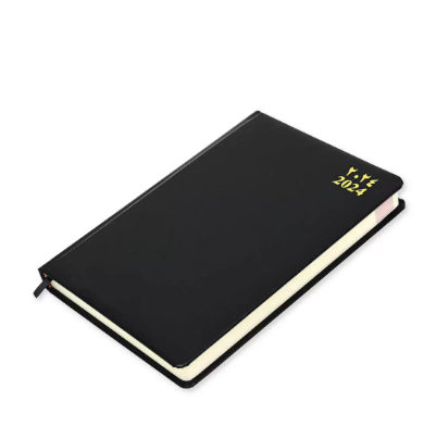FIS Agenda Diary 2024 (Arabic/English) Bonded Leather, 1-Side Padded, Black - FSDI75AEB24BK