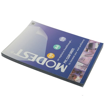 Modest PVC Clear A4 Binding Sheet 180 microns (Packet of 100 sheets)