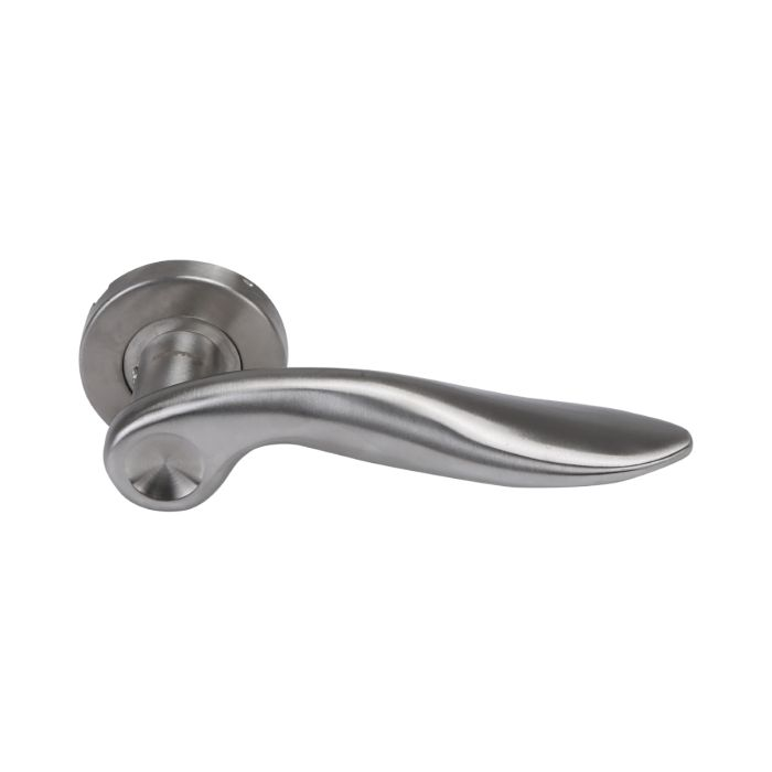 Geepas Mortise Rosette Hollow Lever Handle -Door Handles | Firm Grasp | Rotate Door Lock | Interior | Satin Nickel | 304 Stainless Steel | Premium Quality For All Internal Doors (Oval Curve Design)