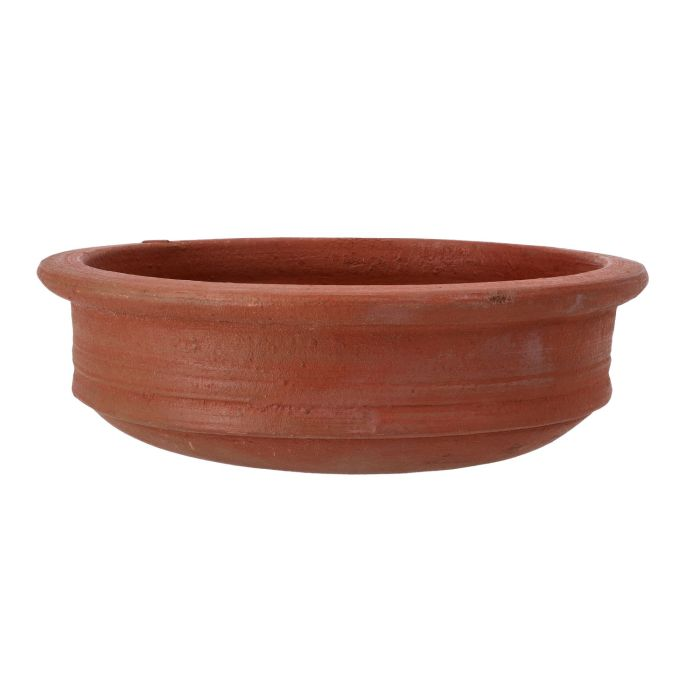Flat Fish Curry Pot, Handmade Natural Clay Pot, RF10575 | Can Be Used On Gas Stove Or Open Fire | Earthen Handi/ Mitti Ke Bartan/ Clay Pot For Cooking & Serving