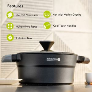Royalford 20 CM Casserole - Aluminium - Grey
