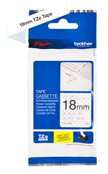 Brother P-touch 18mm TZ-SE4 Security Tape, Black on White