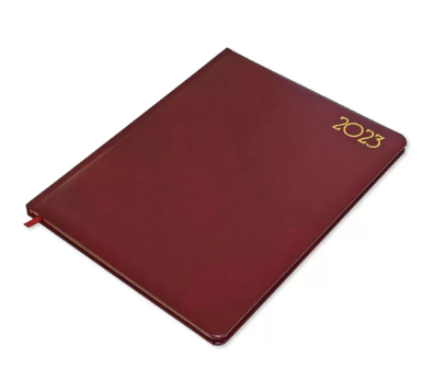 FIS 2023 Golden Executive Diary (English) Bonded Leather 1-Side Padded Maroon - FSDI35EGB23MR