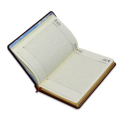 FIS A5 Diary 2023 (Arabic/English) Golden Bonded Leather, Maroon - FSDI26AEGB23MR