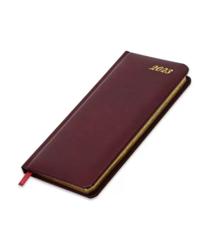 FIS 2023 Golden Slim Diary Bonded Leather (English/French) Maroon - FSDI59EFGB23MR