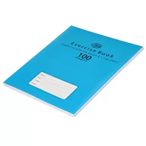 FIS Exercise Book, Pack of 12, Size:16.5 X 21 cm, 100 Pages, Single Line, 1 Side Plain with Margin - FSEBPSL100N