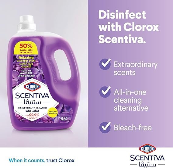 Clorox Scentiva Disinfectant Floor Cleaner 4.5L Tuscan Lavender