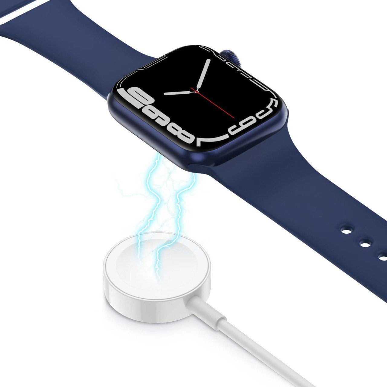 Green 2 in 1 Magnetic Wireless Charging Cable 1.1M 10W for iWatch - White