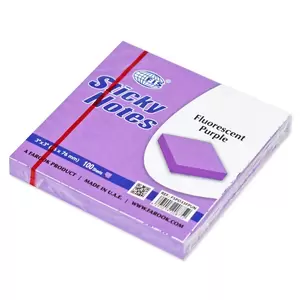 FISSticky Note Pad,, 3X3 inches, Pack of 12, Fluorescent Purple 100 Sheets -FSPO33FPUN