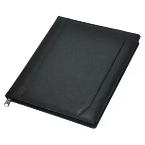 FIS Executive Folder Italian PU Cover with Zipper, Writing Pad, Ivory Paper, Single Ruled, 80 Sheets with Gift Box, 24 x 32 cm - FSGTEX1602