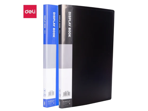 Deli Clear Book A4 Assorted Colors, 20 Pockets, E38145