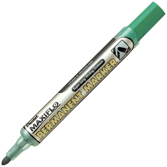 Pentel NLF50 Maxiflo Bullet Tip Permanent Marker, Assorted (Pack of 4)