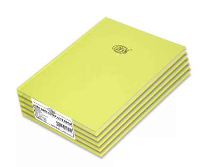 5-Piece FIS Neon Hard Cover Notebook Single Line 9X7 Inch, 100-Sheets, Cybel Yellow - FSNB97N363