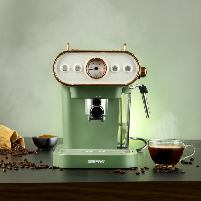 3-In-1 Espresso Coffee Maker,1.0L Capacity, GCM41514 - Capsule System, With Thermometer,19 Bar Pump Pressure, Nespresso Compatible, Dolce Gusto Capsule, Coffee Powder Compatible, 2 Years Warranty