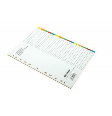 Modest Paper DIVIDER 15 Tab colour with numbers