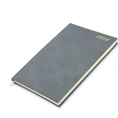FIS Bonded Leather Diary 2024 (English) Grey, A4 - FSDI40EBI24GY