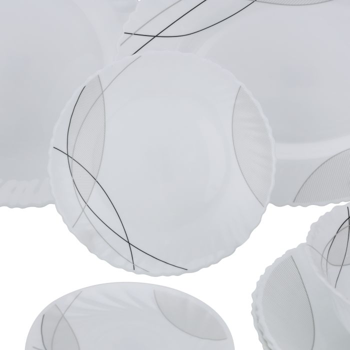 50 Pcs Opalware Dinner Set, RF10201 | Assorted Design | Lightweight, Beautiful Design Opal Dishes Sets Service For 6