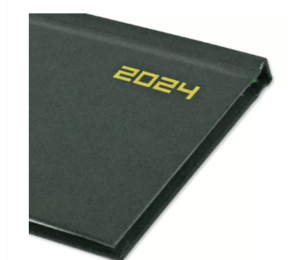 Fis 2024 Slim English Diary Vinyl Hard Cover Green -FSDI51E24GR