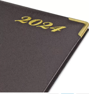 FIS A5 Diary 2024 English (1-Week at a glance) Chocolate - FSDI78E24CH