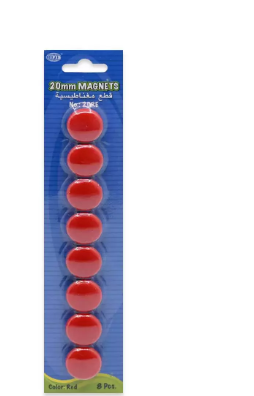 FIS Colored Magnet, Non Transparent Red' Color, Pack Includes 3 Sets (20mm set, 30 mm set, 40 mm set) -FSMI203040RE/3