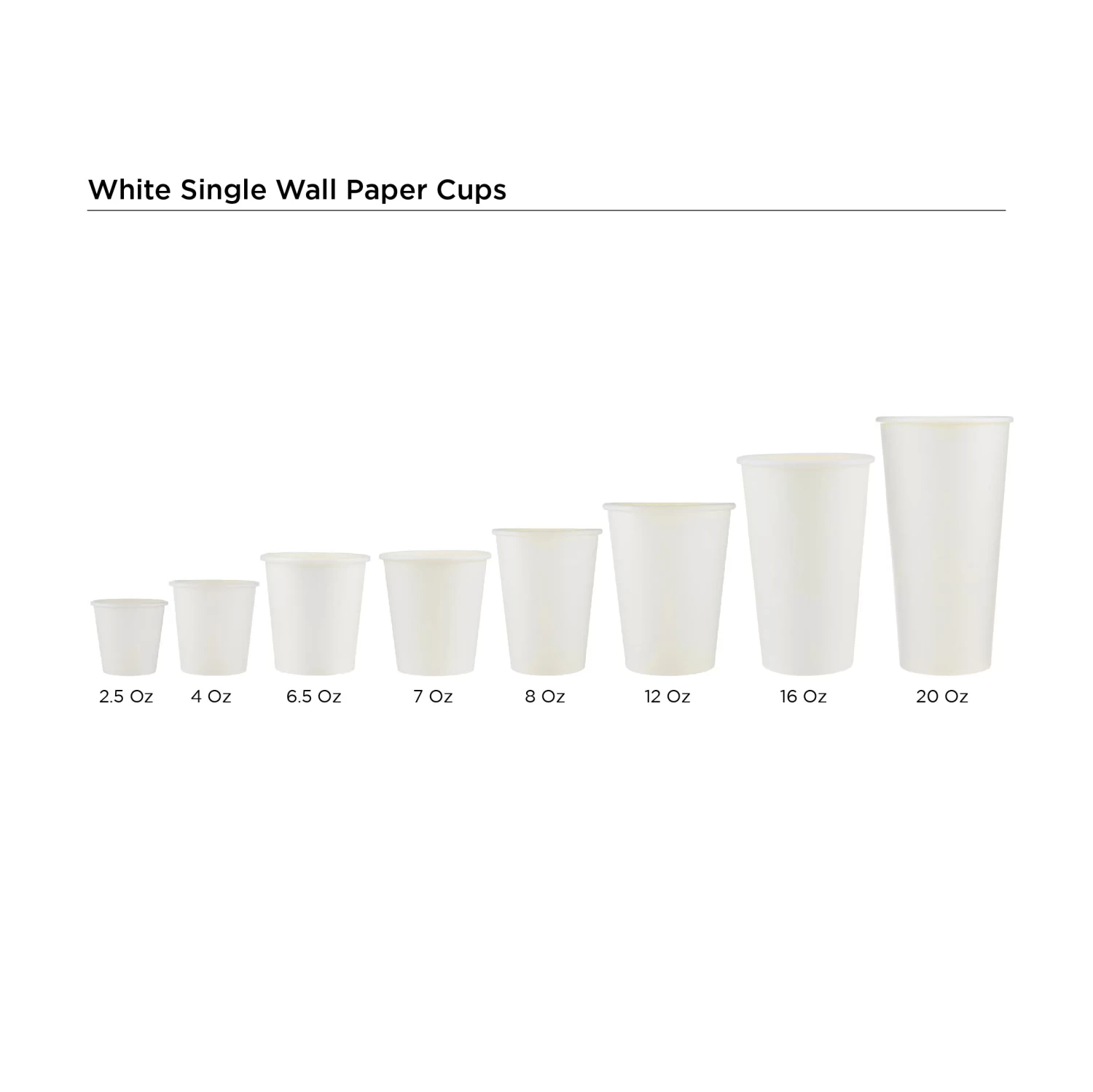 Heavy Duty White Single Wall Paper Cups