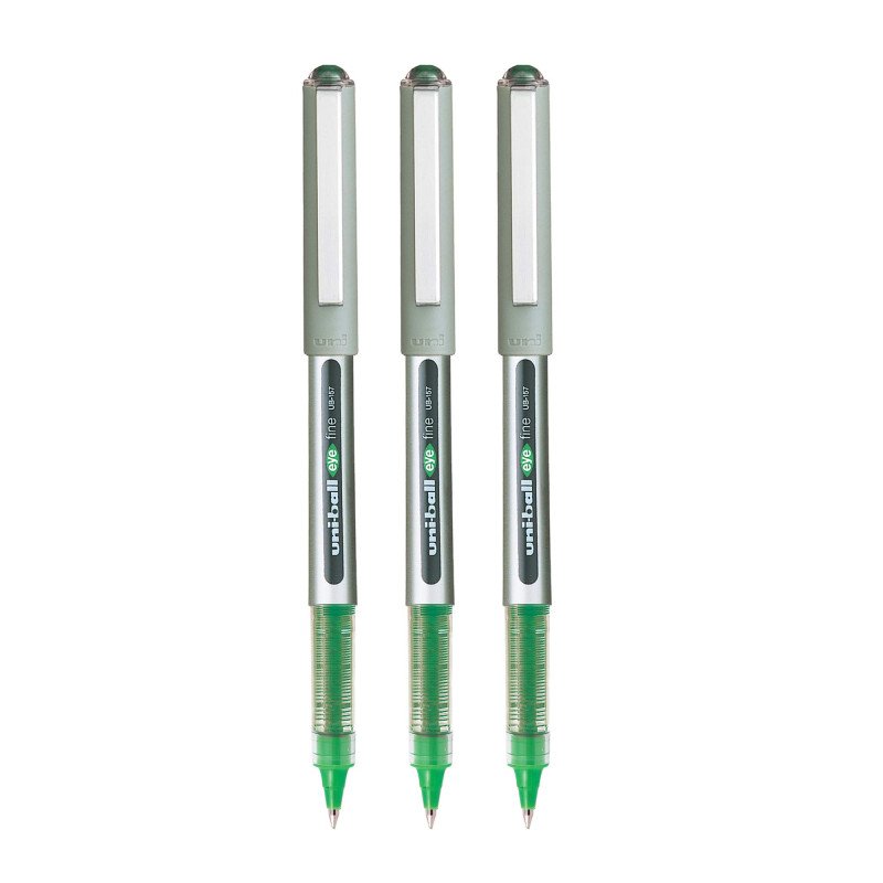 Uniball UB-157 Eye Fine Rollerball Pen -0.7mm Green (Pack of 12)