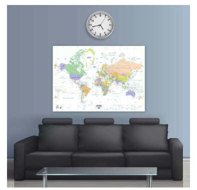 FIS "WORLD" Wall Map with Glossy Lamination (Political), English Language, Size 50x70cm, Printed in Multicolour - FSMA50X70EPN