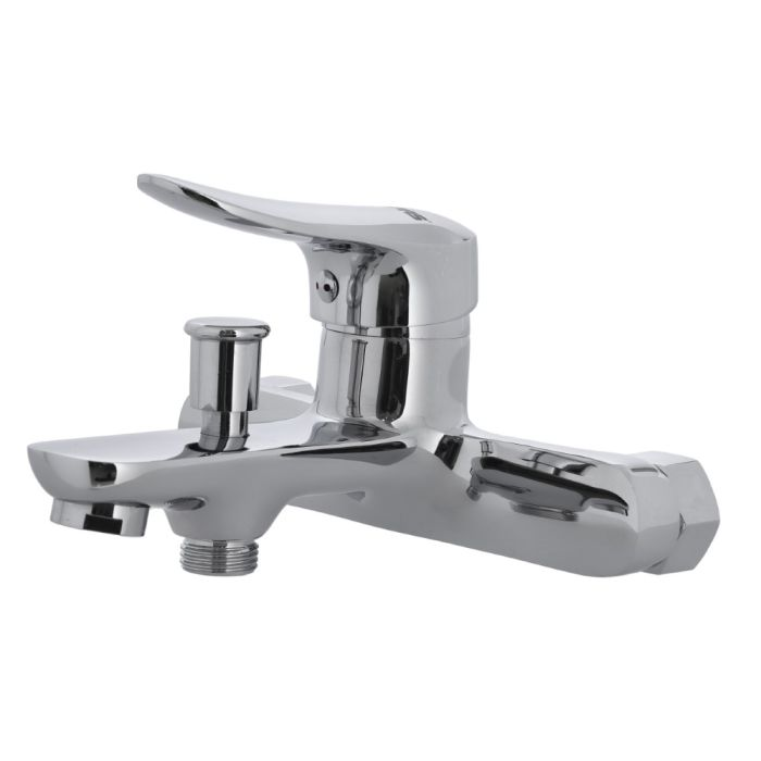 Geepas Single Lever Bath Shower Mixer - Single Handle Lever Waterfall Tub Filler With Handheld Shower | Wall Mount Waterfall Mixer | Single Hand Mixer Tap For Hot & Cold Water | 5 Years Warranty