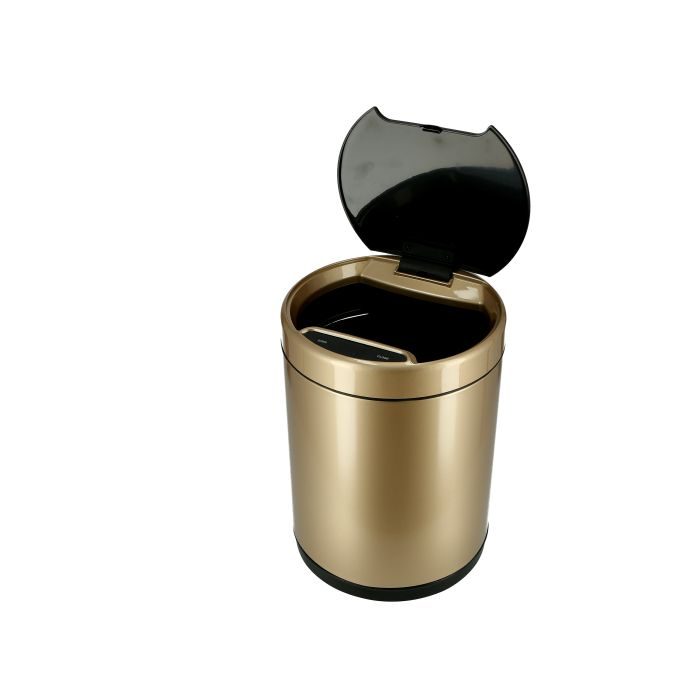 Royalford RF9674 9L Dustbin With Motion Sensor - 2200mAh Rechargeable Battery | Stainless Steel Body, Flat Lid & Strong Removable Inner Bucket | Fingerprint Proof & Rust Resistant | Odour Free & Hygie