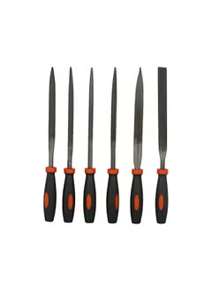 6 Pieces 174Mm Steel Needle File Setfor Wood & Plastic, Orange/Black - Bdht22148