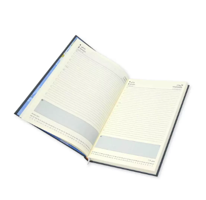 FIS Bonded Leather Diary 2024 (Arabic/English) Grey, A4 - FSDI40AEBI24GY