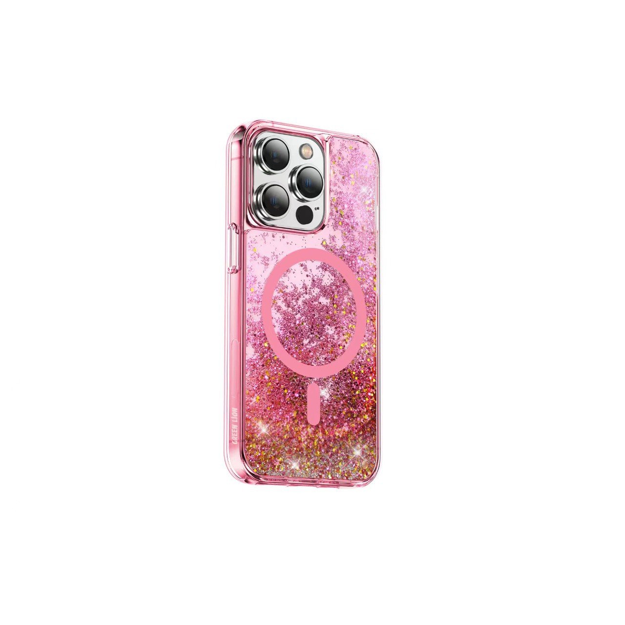 Green Lion Magnetic Happiness 3D Glitter Resin Case for iPhone 14 Pro Max ( 6.7" ) - Assorted colour