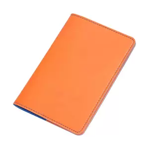FIS Italian PU Passport Cover With Gift Box, Orange Color, 10 x 13.5 cm Size - FSGN1603