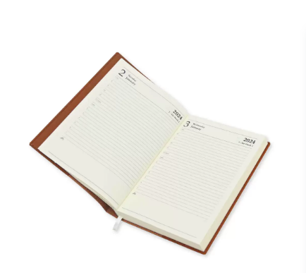 FIS A5 Diary 2024 (English) Brown - FSDI17E24BR