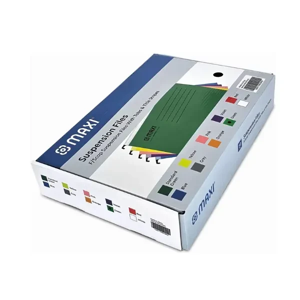 Maxi Suspension Hanging File Yellow Box - 50 Pieces