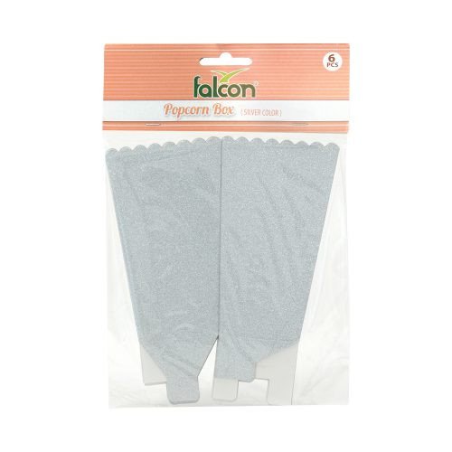 Falcon Pop Corn Box Silver (PPB-008g) (1 Pack x 6 Pieces)