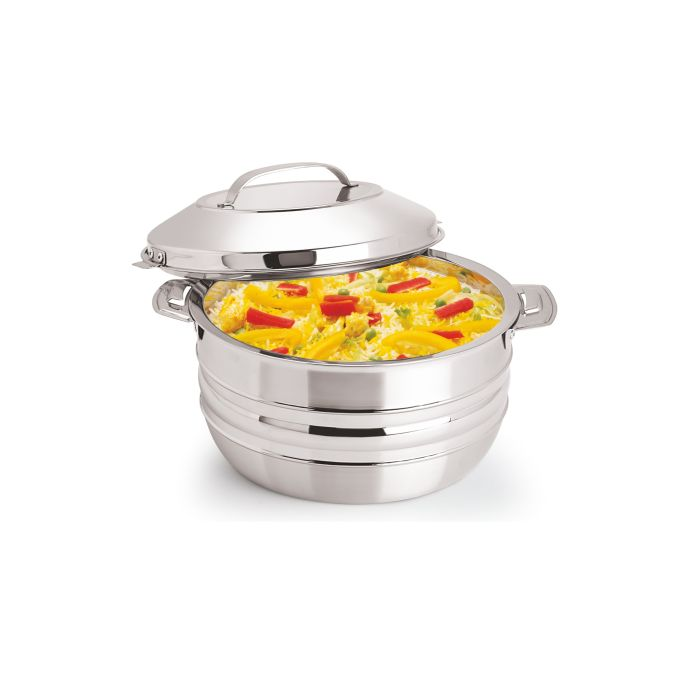 8L Stainless Steel Esteelo Hot Pot Double Wall Hot Pot | Serving Dishes With Lids | Hot Food Storage Containers & Warmers With Comfortable Handle | Storage Saver For Everyday Use