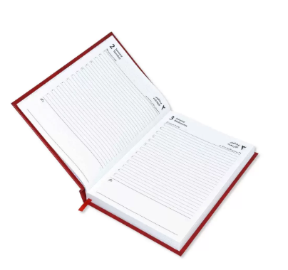 Fis 2024 A5 Diary,Vinyl, (Arabic/English) Hard Cover Red -FSDI21AE24RE