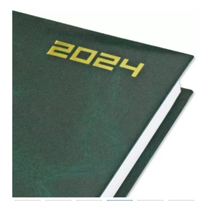 Fis 2024 Russian Diary (Russian/English), A5 Vinyl, 1 Side Padded, Green -FSDIRU0124GR