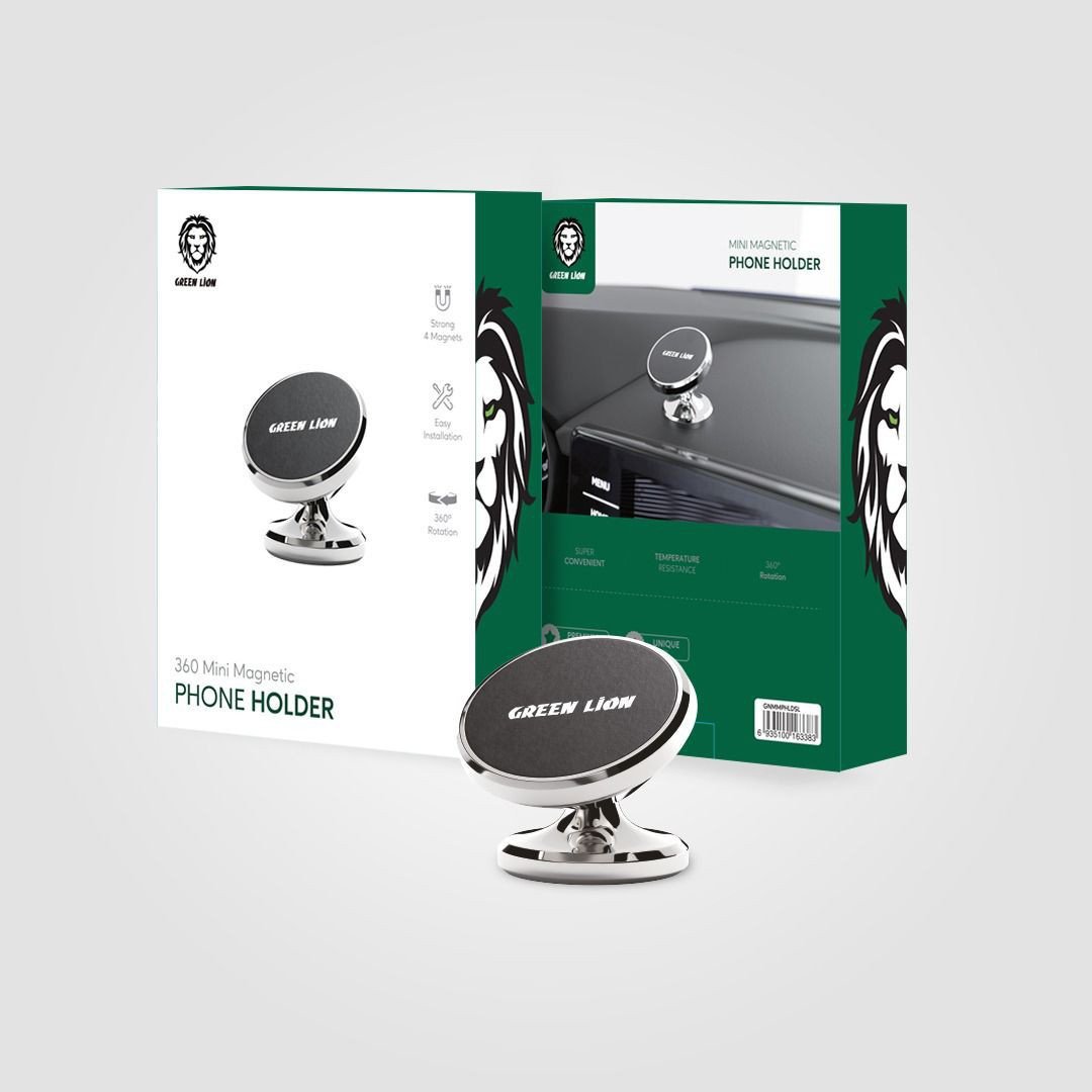 Green 360 Mini Magnetic Phone Holder - Silver