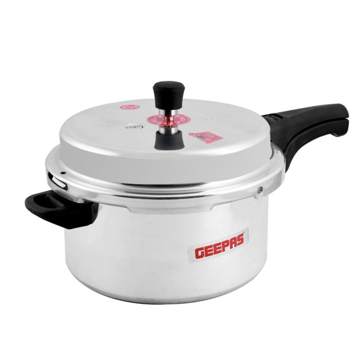 Geepas GPC327 7.5L Induction Base Pressure Cooker - Lightweight & Durable Cooker With Lid, Cool Handle & Safety Valves | 5 Years Warranty