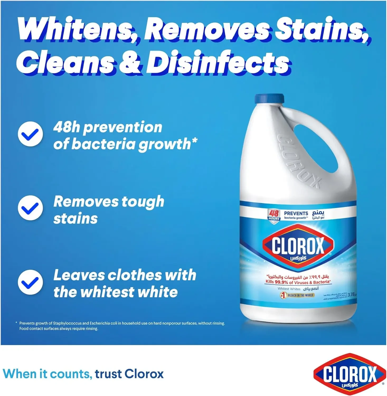 Clorox Original Liquid Bleach 3 x 2 x 3.78 Lt