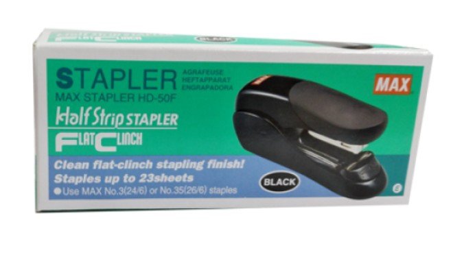 MAX HD-50F Standard Stapler, Flat Clinch - Black