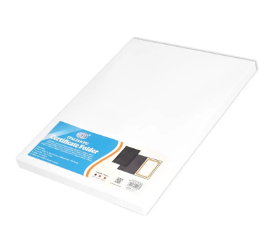 FIS A4 Certificate Folder Italian PU 1-Side Padded Cover, Black - FSCLCHPUBKD4