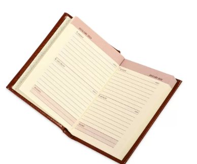 FIS Bonded Leather Pocket Diary 2024 (English) Hard Cover Brown- FSDI10EB24BR