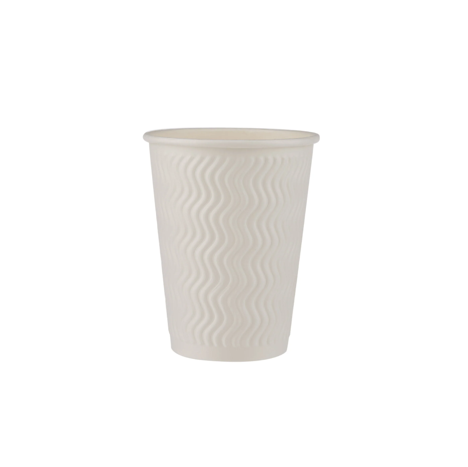 12 Oz White Embossed Paper Cup With Lid