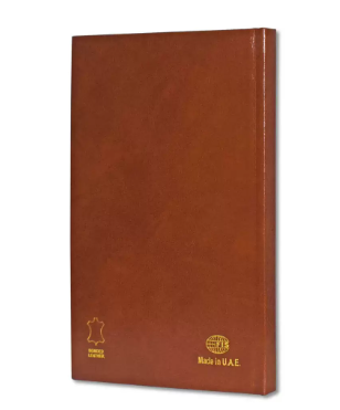 FIS Golden Notebook Bonded Leather, Size A5, Italian Ivory Paper, 70 GSM, 196 Pages, 8 mm Ruled, Hard Cover, Gold Gilded Edges, Colour Brown - FSNBHCA5GIVBLBR