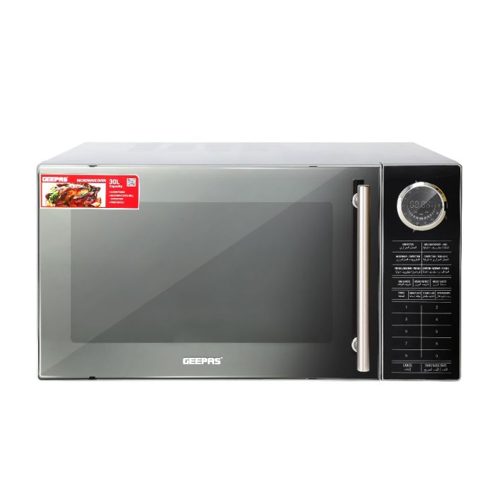 Geepas 30 L Microwave Oven- GMO2706CB| Microwave Oven, Grill And Convection Function| Multiple Power Levels With Digital Display| Cooking End Signal With Timer Switch| Easy Reheating And Fast Defrosti