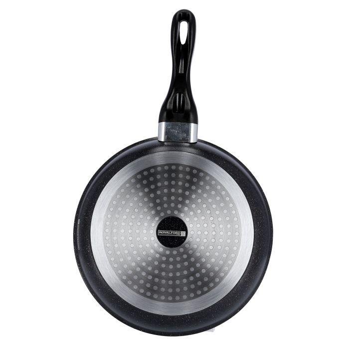 Royalford RF9857 2Pcs Aluminium Fry Pan Set With Durable Granite Coating - High-Quality Die-Cast Aluminium Construction, Non-Stick Pans For Gas, Induction & Ceramic Hobs | PFOA & PTFE Free | Thick Bot